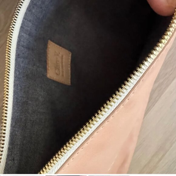 RARE Clare V Flat Clutch Pink Printed Leather - Picture 4 of 5